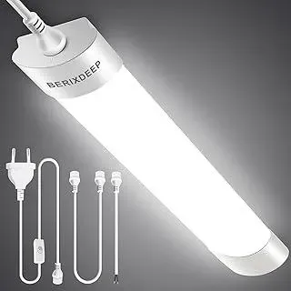CCT Abstimmbar Feuchtraumlampe mit Stecker 40 cm, Wasserdichte Feuchtraumleuchte mit Einstellbarer Farbe für Schränke, Kuchenschranke, Bad, Garderobe und Kleiderschränke, 18W