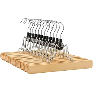 Songmics Hosenspanner-Set Breanna Holz Natur 12-teilig