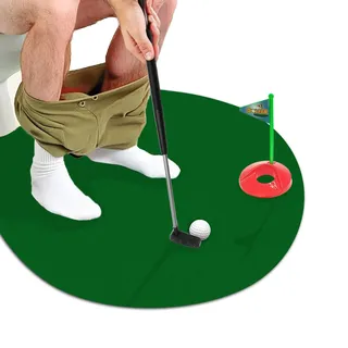 Mad Monkey Toiletten Golf, Klo Minigolf, 6-teilig, Minigolfspiel mit Schläger, Bällen & Co.