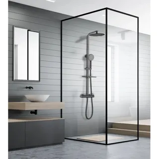 Design Duschsystem Black Lotus Schwarz