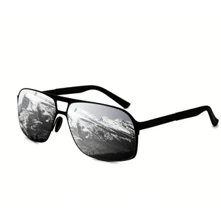 Global Glasses Pilotenbrille Klassische UV Schutz Sonnenbrille Herren Verspiegelt Stilvolle Sonnenbrille Mit Großem Rahmen Angeln Fahren XL Sunglasses Sonnenbrille Für Herren Rechteckige