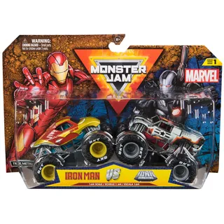 Monster Jam - Zweier-Pack Original Monster Trucks im Marvel Superhelden-Design, zum Spielen und Sammeln, Maßstab 1:64, ab 3 Jahren (Sortierung mit verschiedenen Truck-Paarungen, Zufallsauswahl)