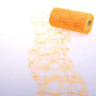 Sizoweb Tischband - 25 Meter Rolle + 100 Deko Herzen - gespiegelt - Gratis (12,5cm, Sonnengelb)