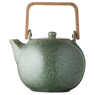 BITZ Teekanne, Kanne aus Steingut/Keramik für Tee, 1,2 Liter, Höhe 20 cm, Grün