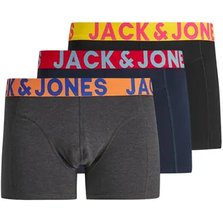 JACK & JONES JACCRAZY Boxershorts Blau / Grau / Schwarz L 3er Pack