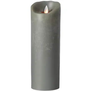 Sompex 36552 Flame Echtwachs LED Kerze, Fernbedienbar und integrierter Timer, grau, 8 x 23 cm