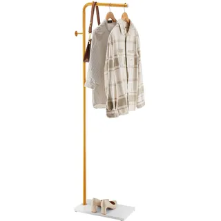 VEVOR Garderobenständer, 450 x 250 x 1700 mm, Kleiderständer mit Quarzsteinsockel und 3 runden Haken, Jackenständer für Eingangsbereich, Wohnzimmer, Haltestange für Mäntel, Hüte, Taschen