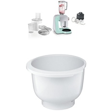 Bosch MUM58020 Küchenmaschine CreationLine, 1000 W, 3,9 l Edelstahl-Rührschüssel, 3D Rührsystem, 7 Schaltstufen, turquoise/silber + MUZ5KR1 Kunststoff-Rührschüssel für Küchenmaschine Mum5