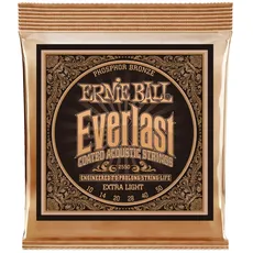 Ernie Ball Everlast Extra Light Coated Phosphor Bronze Akustik-Gitarrensaiten, Stärke 10-50
