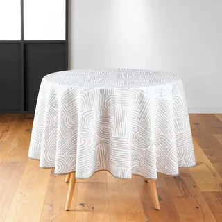 Douceur d'Intérieur Pandore Tischdecke, rund (Durchmesser 180 cm), Natur, bedrucktes Polyester
