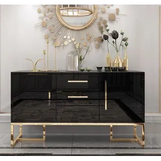Kommode Schrank Sideboard Modern Möbel Holz Kommoden Sideboards Neu - Schwarz