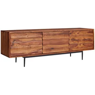 Mid.you Sideboard , Sheeshamfarben , Holz , Sheesham , massiv , 147x50x38 cm , stehend, handgemacht , Holzmöbel, Kommoden Holz, Sideboards Holz