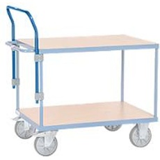 fetra Schiebebügel für schwere Tischwagen, Stahl, blau, B 705 mm, anschraubbar, höhenverstellbar