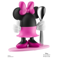 Bild Minnie Mouse Eierbecher mit Löffel 14cm, lustiger Eierbecher Kinder Mini Mouse, Kunststoff, Cromargan Edelstahl poliert, farbecht, lebensmittelecht