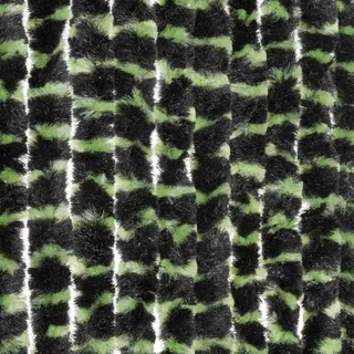 Moritz Flauschvorhang aus Chenille 100 x 230 cm grün schwarz gestreift Türvorhang als Fliegenschutz Insektenschutz für Camping Wohnwagen - Grün, Schwarz