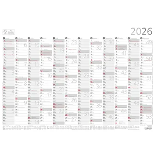 Zettler Jahresübersicht A3 12 Mon 2026 Rot