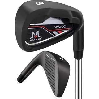 MAZEL Golf Eisen Single1,2,3,4,5,6,7,8,9, P, A,S, Edelstahl Golf Club Eisen für Männer Rechtshänder (Black Individual Iron,RH, #3 Iron)