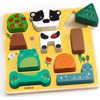 DJECO Holzpuzzle Happy Animals 11 Teile