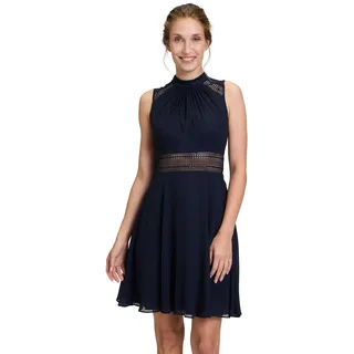 Vera Mont Damen Cocktailkleid mit Spitzeneinsatz Night sky) , 37545541-38 Normalgrößen