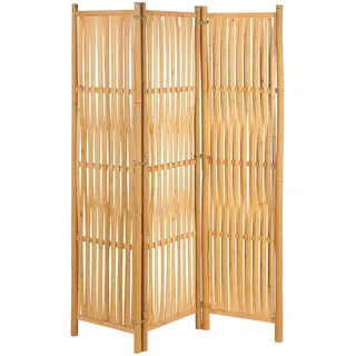 Relaxdays Raumteiler Natur Bambus 3-tlg. freistehend 170x126 cm , Hellbraun , Holz , 126x170x3.5 cm , Wohnzimmer, Raumteiler, Paravents