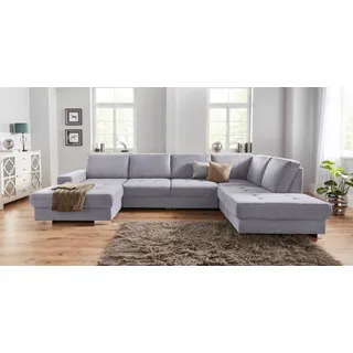 sit&more Wohnlandschaft »Santorini U-Form« mit Federkern und Sitztiefenverstellung, wahlweise mit Bettfunktion, grau