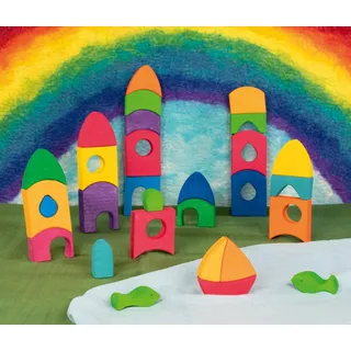 GoKi 58360 - Stadtpuzzle Morgana, 36-teilig, Holz-Bausteine, goki evolution