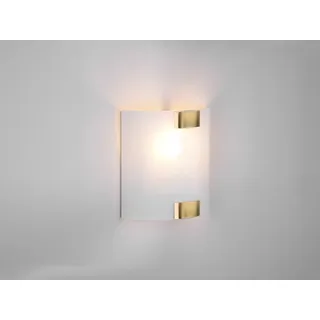 Design LED Wandlampe mit Lampenschirm Glas, flach, Treppenhaus, innen, Flurlampe - Weiß
