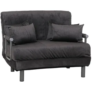 Mendler Schlafsessel HWC-K29, Klappsessel Schlafsofa Gästebett, Liegefläche 190x100cm, Stoff Chenille (370g/m2) ~ dunkelgrau