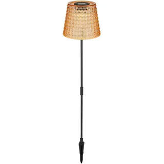 Solarleuchte 2er Set Garten Erdspieß Solarlampe LED Außenleuchte Solar Amber LED - Gelb, Schwarz