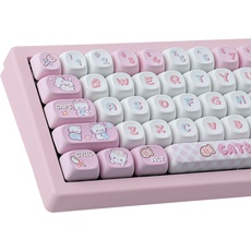 Sunzit Cute Custom Keycaps 140 Tasten PBT Keycap Set,MOA Profile Keycaps Dye-Sub Blau Keycaps für Cherry MX Switches ISO/ANSI UK Layout Mechanical Gaming Keyboard