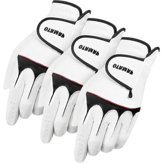 yamato Golfhandschuhe für Herren, 3 Stück, für Golfer (auf der linken Hand getragen), Golfhandschuh, atmungsaktiv, bequeme Passform, tolles Golf-Geschenk (modern, mittel)