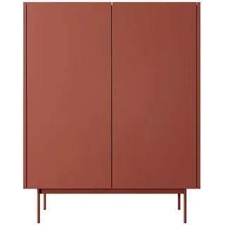 Feldmann-Wohnen Highboard 97 x 122 x 37 cm Keramikrot / Eiche