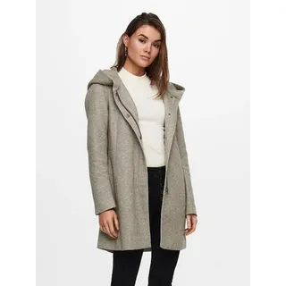 Langjacke ONLY "ONLSEDONA LIGHT COAT OTW NOOS", Damen, Gr. XS, braun (walnut detail:melange with pumice stone), Web, Obermaterial: 85% Polyester, 15% Baumwolle, unifarben, figurumspielend Po-bedeckend, gerader Abschluss, Jacken Langjacke, Materialmix