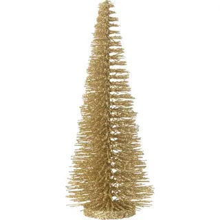 Manahee Design | Dekorativer Weihnachtsbaum Glitzer Kunststoff Hellgold | 15 cm x 5 cm x 5 cm - Gold