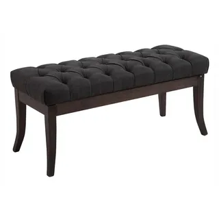 CLP Sitzbank 100/38 cm Stoff Dunkelgrau , Holz , 100x46x38 cm , Esszimmer, Bänke, Sitzbänke