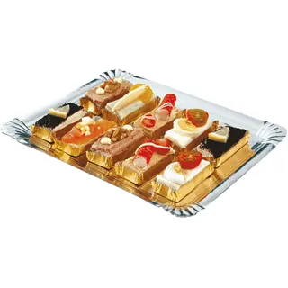 Tabletts "Traiteur" Beidseitig 32X42 Cm Gold/Silber Karton - 25 Un.