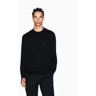 A|X Armani Exchange für Herren. XM001329AF11982UC001 Einfarbiger Pullover schwarz (L), Lässig, Wolle, Klassisch, Acryl