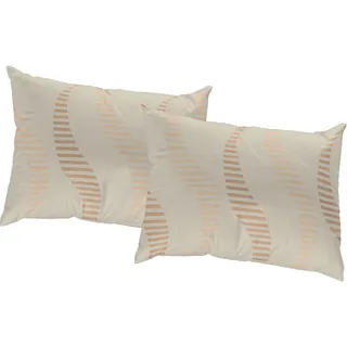 Dekokissen WIRTH "LUPARA" Gr. 3, beige (beige, gemustert), B:40cm L:60cm, Baumwolle, Polyester, Dekokissen_Sitzkissen_Kissenhüllen, Dekokissen, Kissenhülle ohne Füllung, 2 Stück
