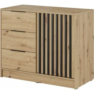 Moderne Kommode mit Schublade Sideboard, Wohnzimmer, Esszimmer, Flur & Diele Schrank Highboard - Kommode JOHN 2D Artisan - Braun