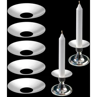 12 Stück Metall Silber Kerze Bobeches Runde Kerze Tropfschutz Kegelkerze Wachs Tropffänger Wiederverwendbar Tropfschutz Kerzenständer Ringhalter für Hochzeit Urlaub Party Kirche Zuhause