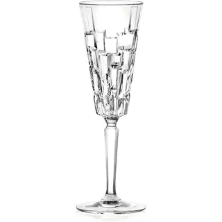 RCR 27437020006 Etna Champagne Flute - Set of 6, 190 ml, Luxion Crystal Glassware, Dishwasher Safe, Champagne Toasting Glasses, Ideal for New Homeowners or Dinner Parties, Celebration Glasses