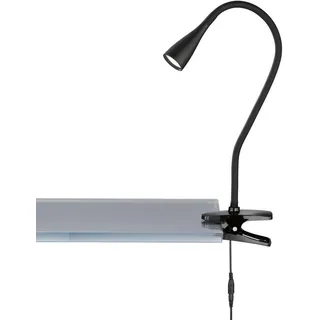 Schöner Wohnen Led-Klemmleuchte , Schwarz , Metall , F , 35 cm , Schnurschalter , Lampen & Leuchten, Innenbeleuchtung, Tischlampen, Klemmleuchten