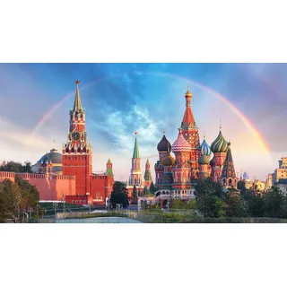 Papermoon Fototapete »Moskau mit Regenbogen«, bunt