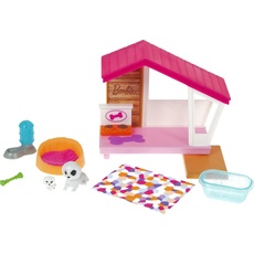 Barbie GRG78 - Mini-Spielset mit 2 Hündchen, Hundehaus und Zubehörteilen, Geschenk für Kinder von 3 bis 7 Jahren