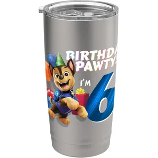 Offizielles Paw Patrol Chase Birthday Party I'm 6 Doppelwandiger Edelstahl-Thermobecher