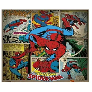 Pyramid International Spider-Man Retro Marvel Comics Mini-Poster, Kunststoff/Glas, Mehrfarbig, 40 x 50 x 1,3 cm