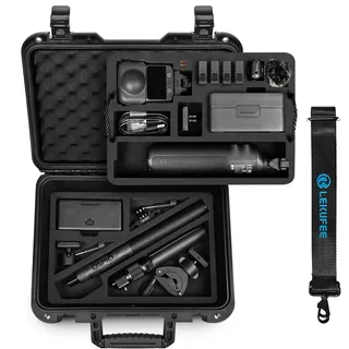 LEKUFEE Wasserdichter Hartschalenkoffer für DJI Osmo 360,Adventure Combo,Osmo Selfie-Stick,DJI Mic 3/Mic 2/Mic Mini Ladecase und weiteres Zubehör (nur Koffer)