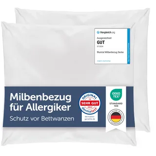 Blumtal® Allergiker Bettwäsche Kissenbezug 80x80 cm - Oeko-TEX zertifiziert - Hausstaubmilben-Protektion Kissen Kissen