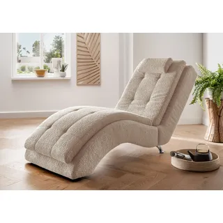 Home Affaire Relaxliege Vengo 2 70 x 92 x 170 cm Beige mit Kopfkissen