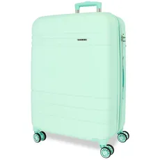 Movom Galaxy Koffer, mittelgroß, Blau, 48 x 68 x 27 cm, starr, ABS, seitlicher Kombinationsverschluss, 74 l, 3,86 kg, 4 Doppelrollen, blau, Mittelgroßer Koffer